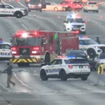 Police and emergency crews respond to a three-car crash on a Columbus road