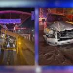 Police and emergency crews respond to a crash on Demonbreun Street in downtown Nashville