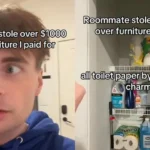 A messy apartment interior representing a roommate dispute over missing belongings