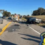 Police investigate a fatal three-vehicle crash on a highway near Lebanon, Missouri