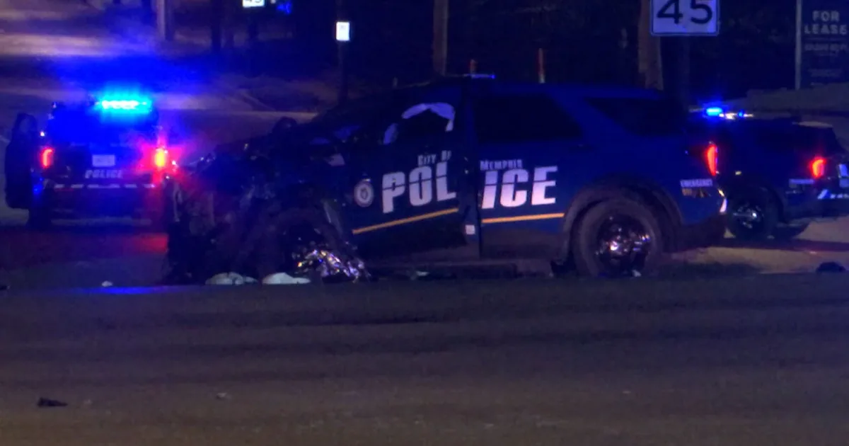 Police lights at an intersection during an investigation in Memphis