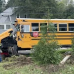 A school bus involved in a crash investigation in Ravenna Township, Ohio
